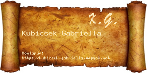 Kubicsek Gabriella névjegykártya