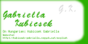 gabriella kubicsek business card